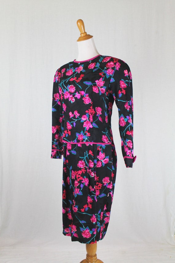 Vintage Kathryn Conover Long Sleeve Silk Dress wi… - image 3