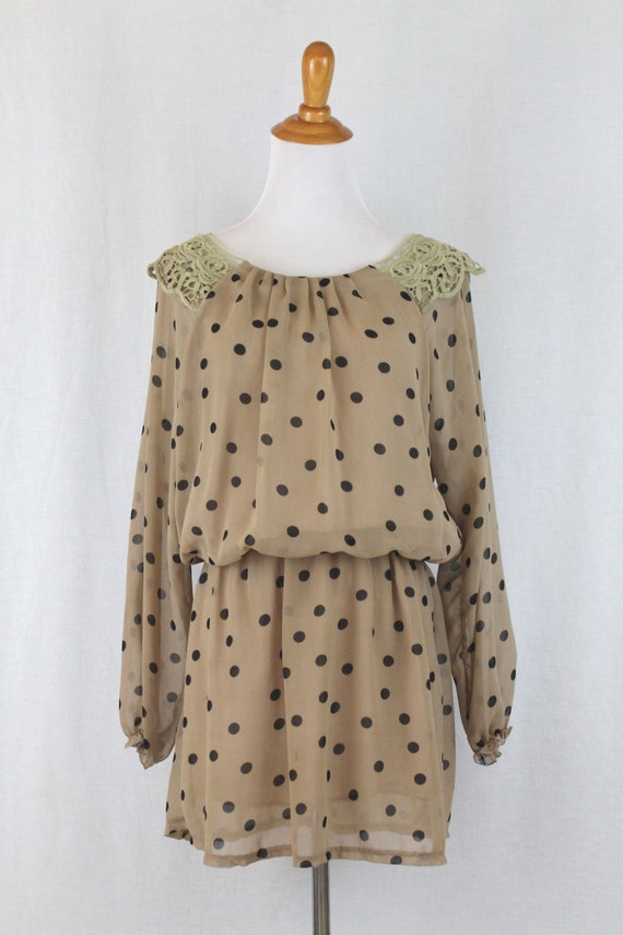 knee length dresses for ladies AZURIERA Marie Silk Polka Dot Slip Dress with Lace Trim