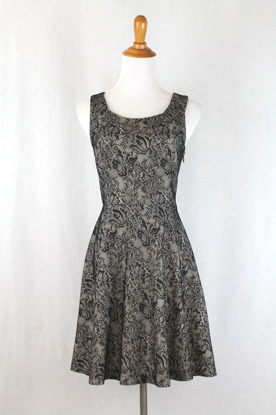 Vintage EXPRESS Black Lace Skater Dress - image 2