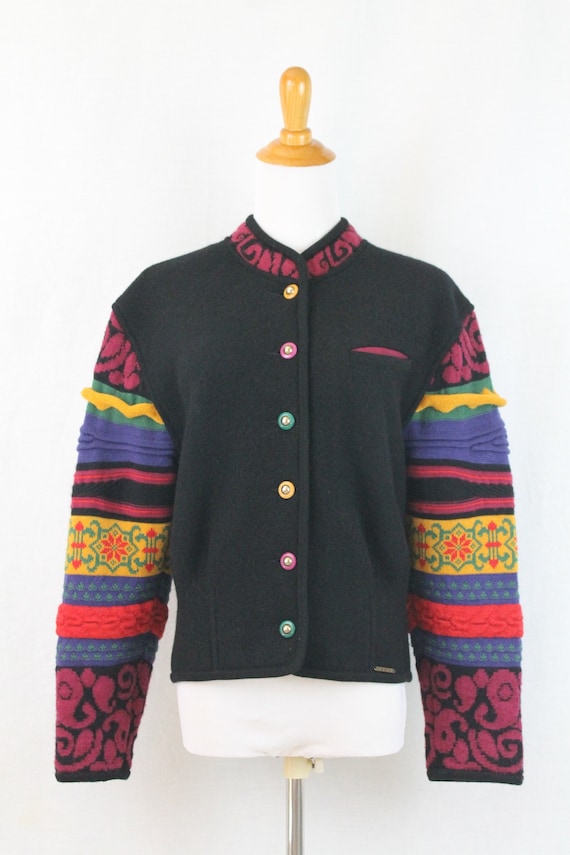 Vintage GEIGER Tyrol Boiled Wool Sweater Jacket 3… - image 1