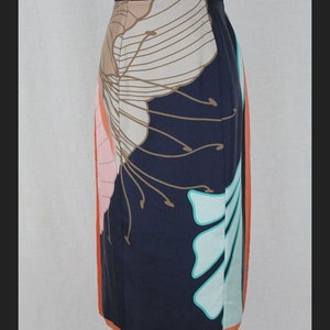 Nina Ricci Paris Hand Painted Silk Skirt Made in France 36 S 4 XS