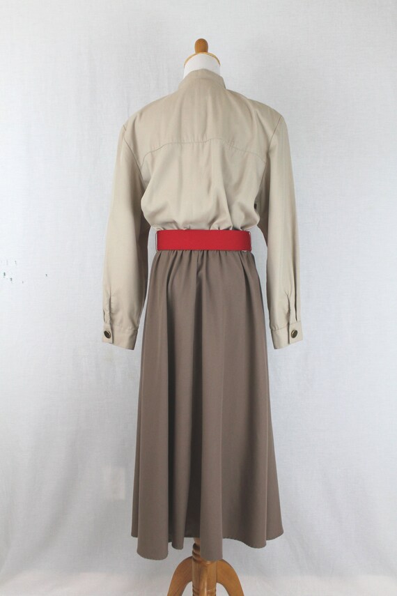 Vintage ORVIS Khaki Belted Safari Dress Size Size… - image 4