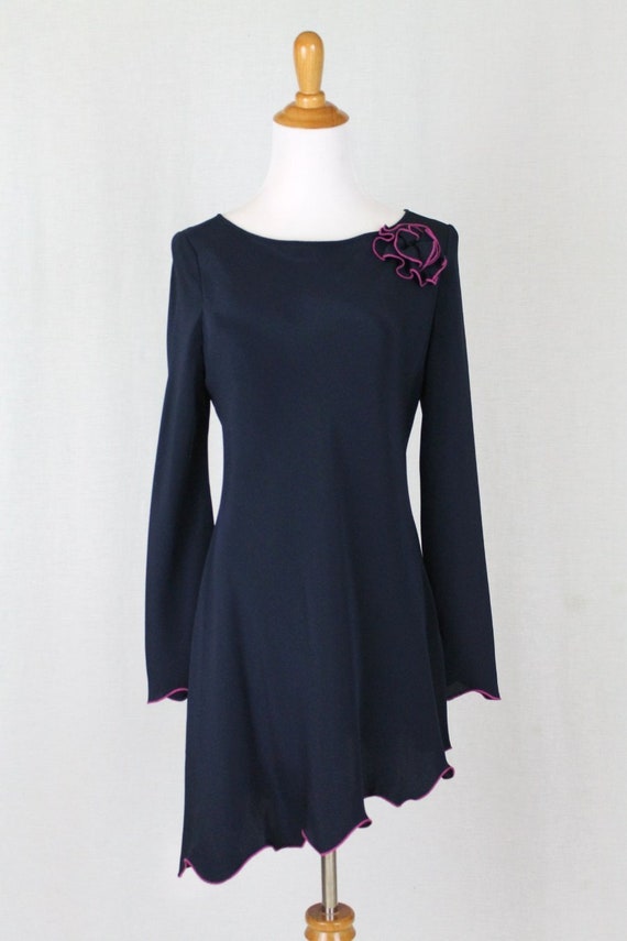 Vintage Holly Harp Amy Michelson Blue Silk Jersey