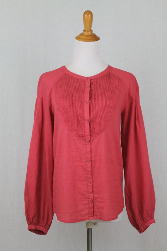 Vintage Comptoir des Cotonniers Paris Red Pintuck… - image 1