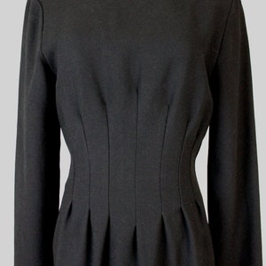 Vintage LAURA ASHLEY Black Wool Long Sleeved Sheath Dress Made in England USA Sz 4 image 6