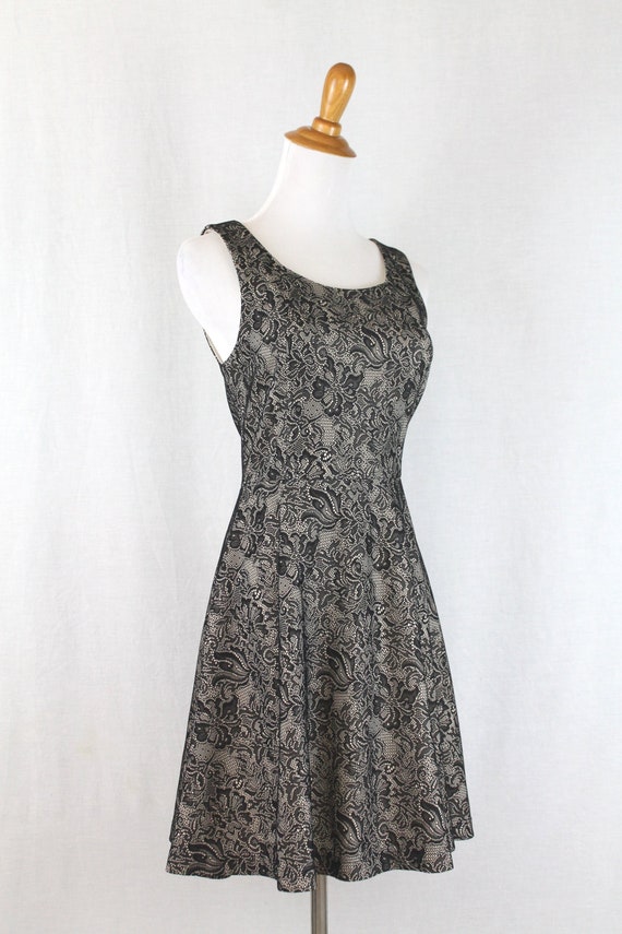 Vintage EXPRESS Black Lace Skater Dress - image 4