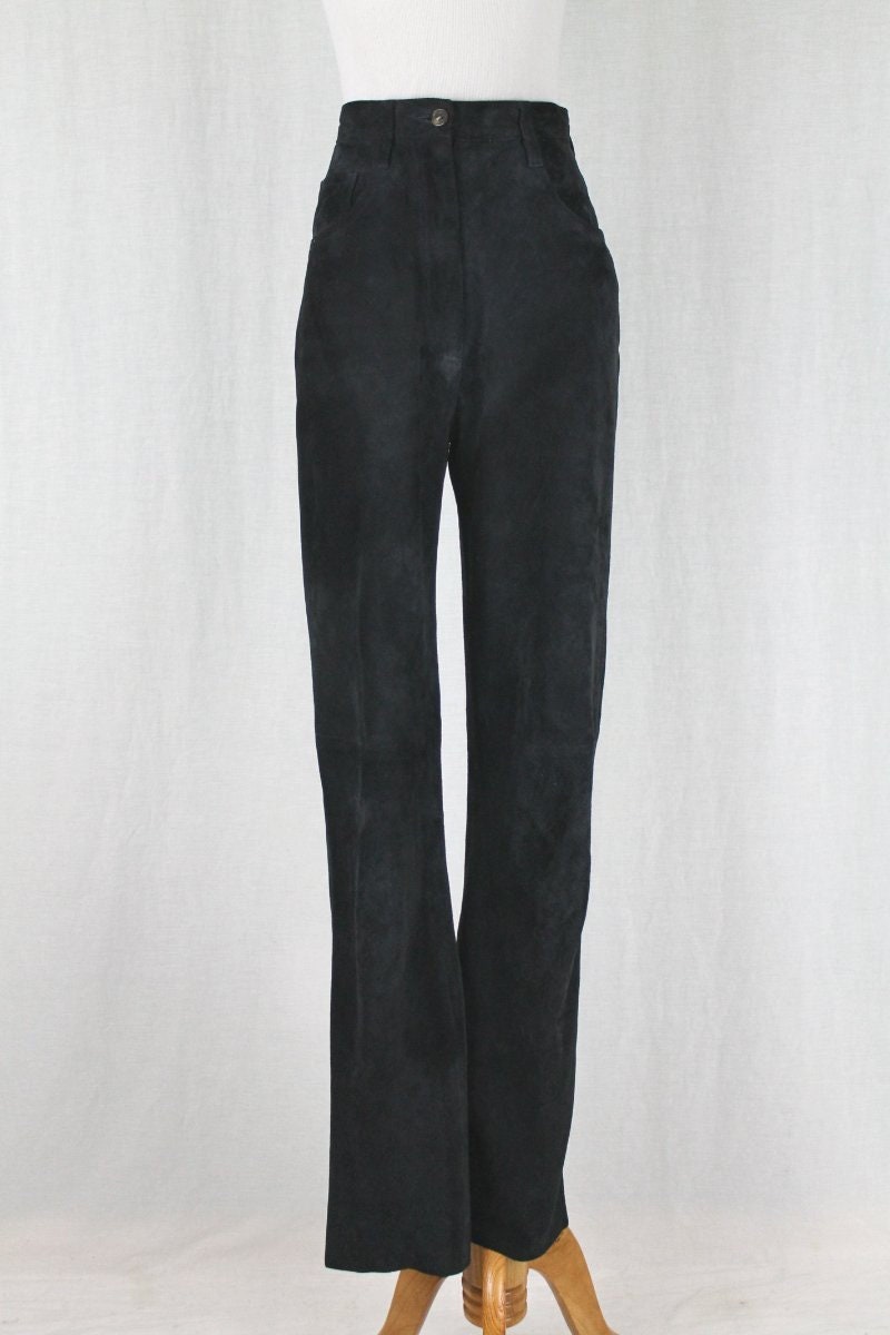 Vintage Jaeger Black Suede Leather High 