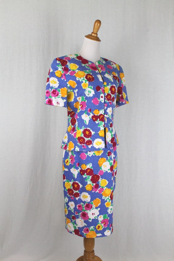 Vintage Adrianna Papell Cotton Floral Floral Prin… - image 5