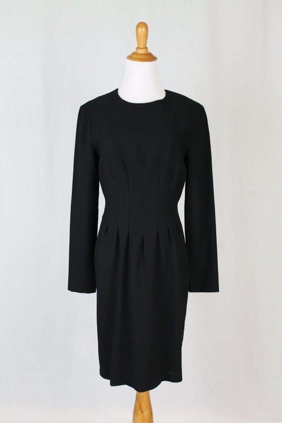 Vintage LAURA ASHLEY Black Wool Long Sleeved Shea… - image 3
