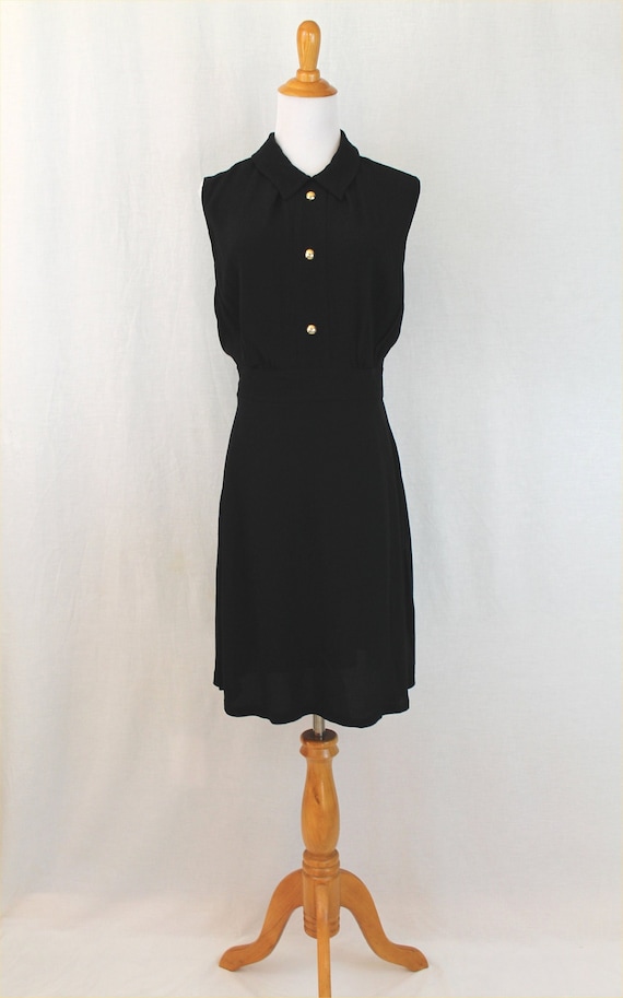 Vintage SANDRO PARIS Black Crepe Sleeveless Shirt 