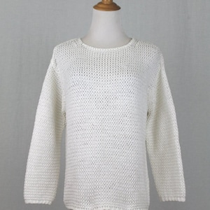 Vintage St. Michael Marks & Spencer England Winter White Pullover Jumper Sweater UK 10 EU 38 S M NEW