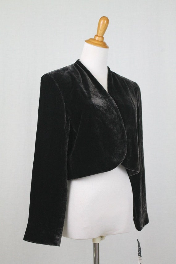 Carol Horn Workshop Dark Brown Silk Velvet Bolero… - image 2