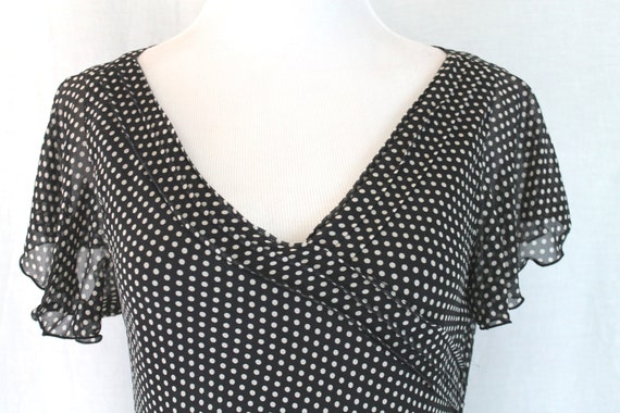 Vintage Adrianna Papell Black & White Polka Dot S… - image 5