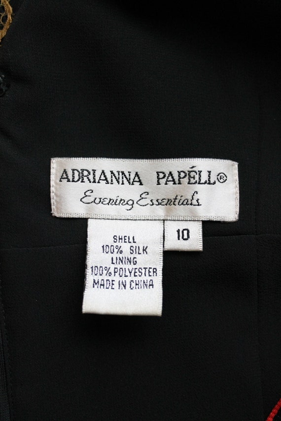Adrianna Papell Beaded Black Silk Chiffon and lac… - image 10