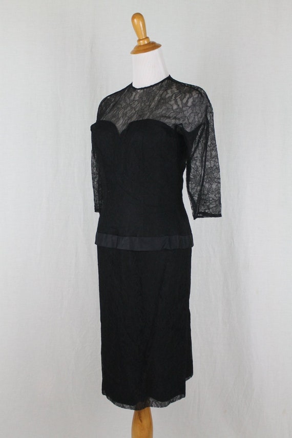 LEE CLAIRE New York Vintage 1950s Black Silk Chan… - image 4