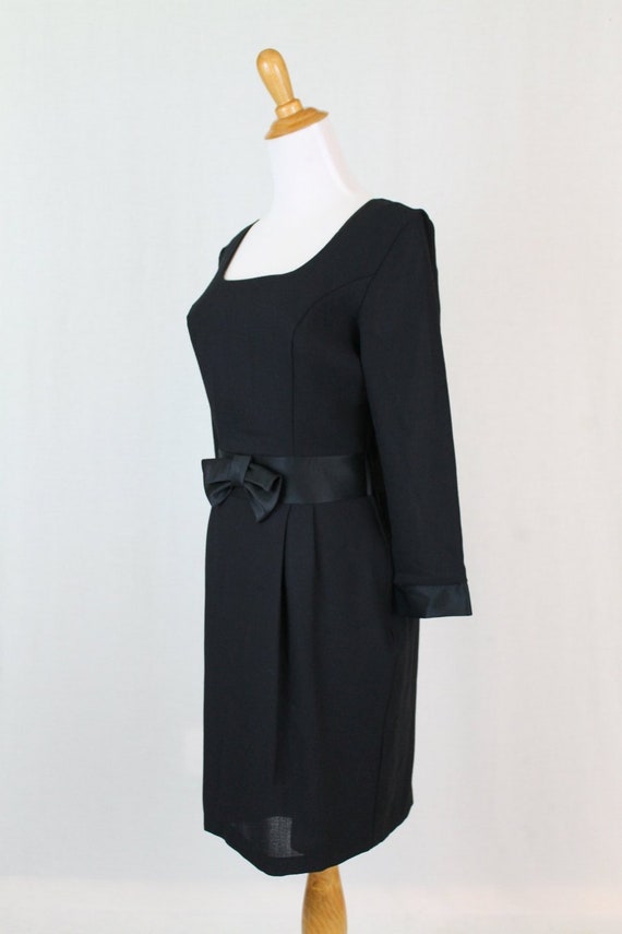 Vintage Laura Ashley Black Wool Blend Dress UK 10… - image 4