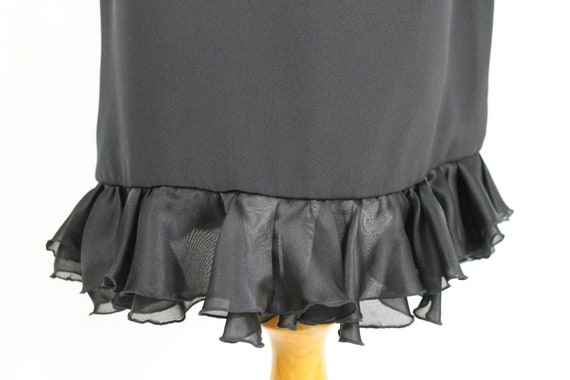 Vintage DAVID HAYES Ruffled Black Silk Shift Dres… - image 8