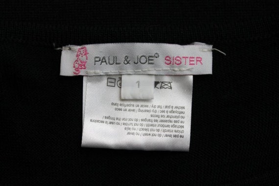 Vintage PAUL & JOE Sister Black Wool Knit Fringed… - image 10