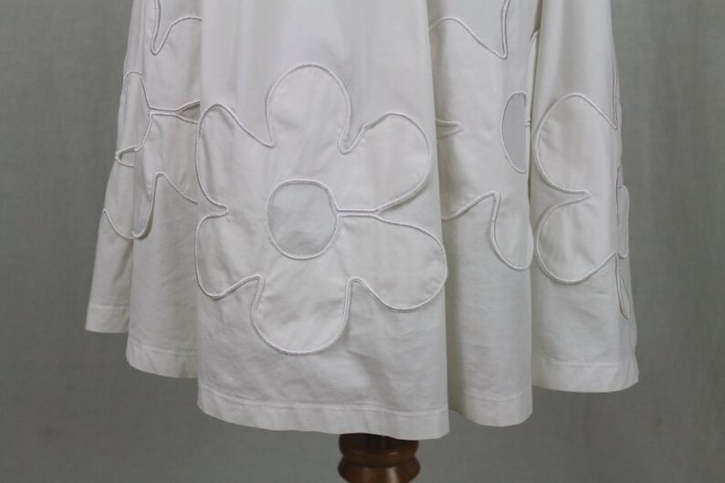 Vintage Walter Voulaz Italy Sleeveless White Stretch Cotton Retro Shirtwaist Dress 40 4