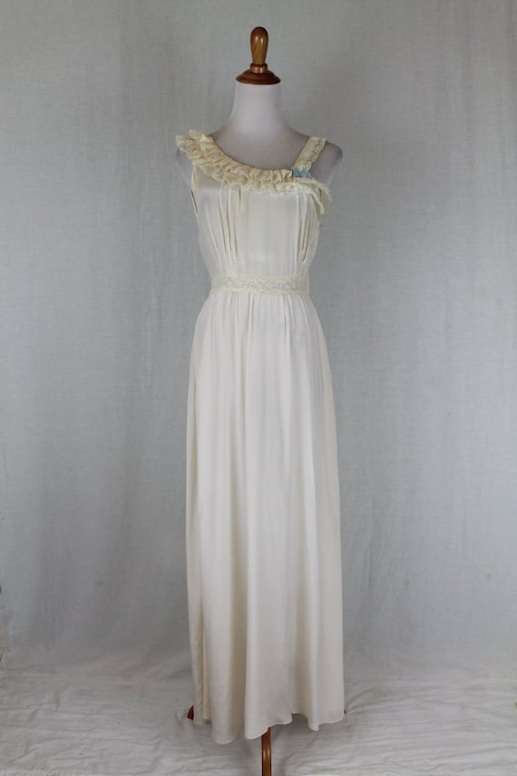 Edwardian Ivory Silk Grecian Inspired Nightdress … - image 1