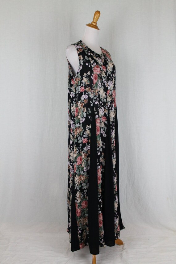 Vintage STARINA Pastel Pink & Black Rose Floral P… - image 3