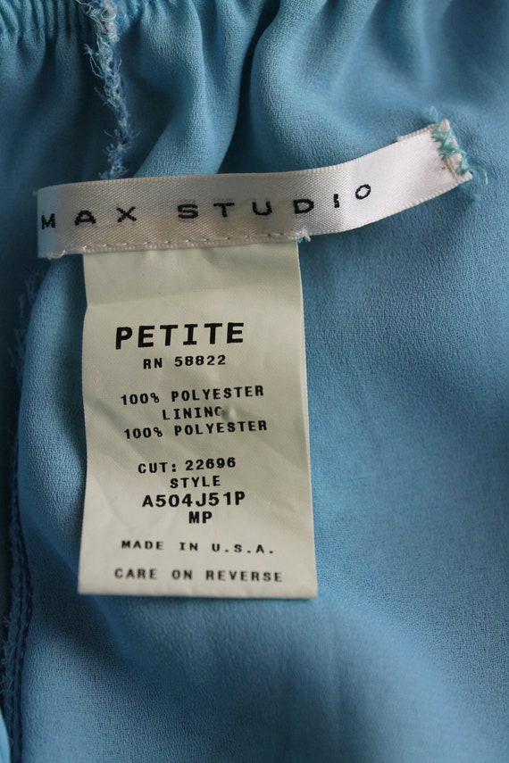 Vintage 1990s Max Studio Strappy Blue Backless Sl… - image 8