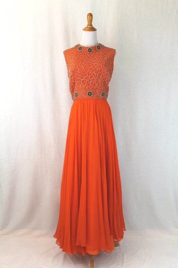 princess polly baby blue dress Janelle Beaded Maxi Dress In Orange by Peppermayo main image 0