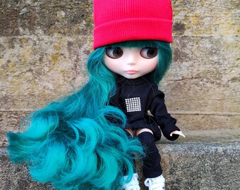 Cappellino lavorato a maglia per Blythe Doll