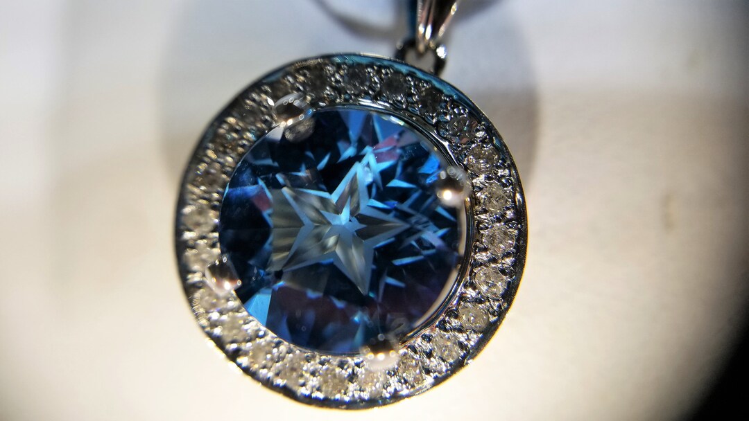 Texas Topaz and Diamond Pendant Etsy