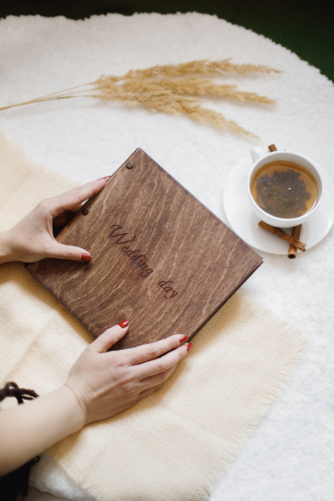 Wedding Photo Album Honeymoon Album Wood Cover Photobook Etsy