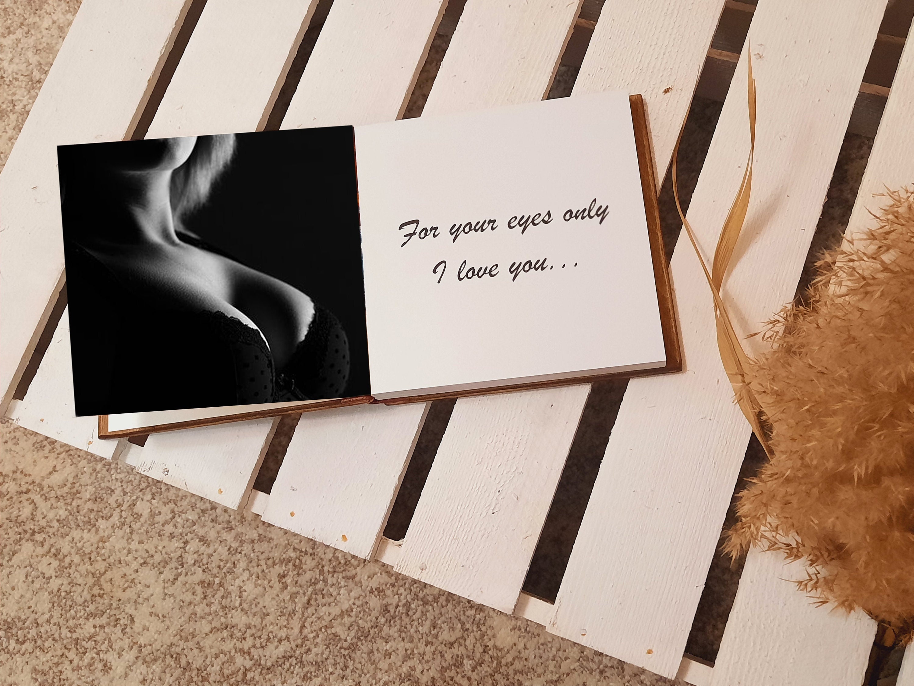 Boudoir Photo Album, Little Photo Book, Anniversary Gift for Husband,  Personalized Gift 