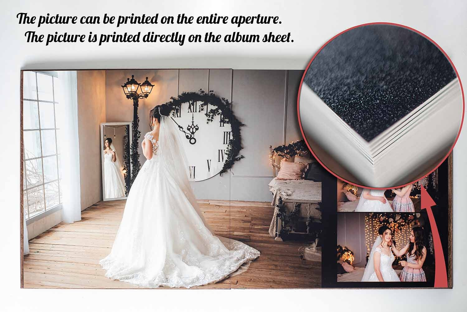 Deluxe Wedding Photo Album With Personalized Cover 30x30 Cm, 21x21