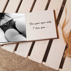 Luxury boudoir album, husband present, Personalized book, Custom boudoir photobook, Bridal book wooden cover, gift for boyfriend