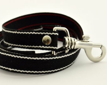 Dog guinzaglio / resistant / washable / leash with handle / black leash with musket / Dog4President / cruelty free