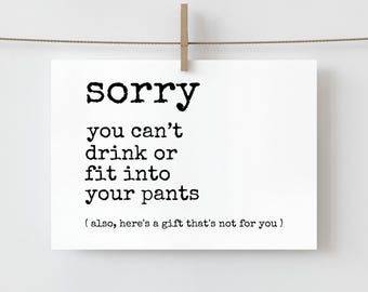 Pregnancy Humor Card | Rude Baby Shower Card | Hilarious Mom-to-Be Shower Card | Funny Baby Shower Card | Sorry Your Pants Don't Fit Card