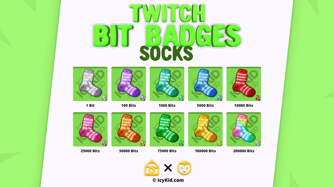 Twitch Bit Badges Socks Etsy
