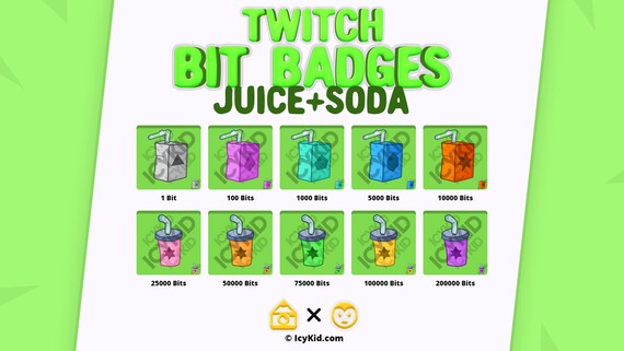 Twitch Bit Badges Juice Soda Etsy