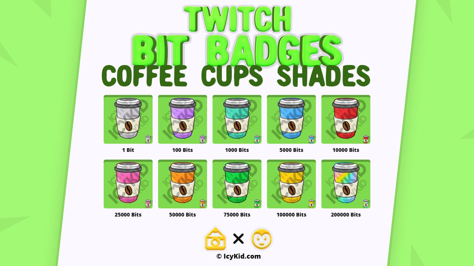 Twitch Bit Badges Coffee Cups Shades Etsy