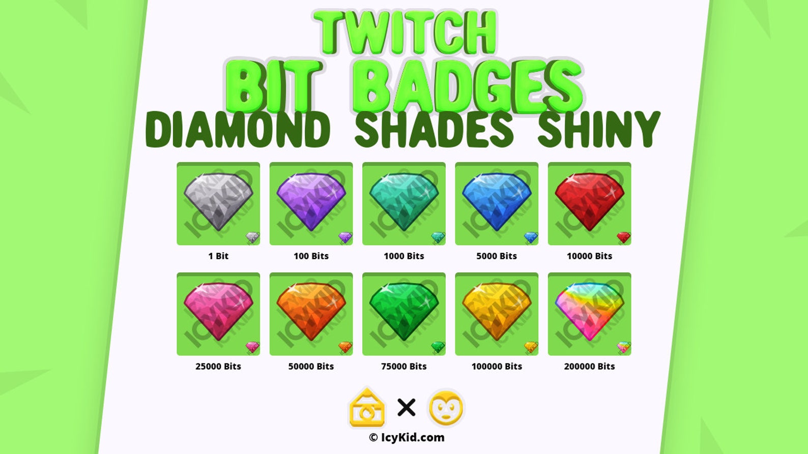 Twitch Bit Badges Diamond Shades Shiny Etsy