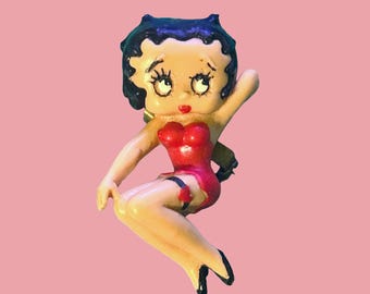 1980s BETTY BOOP BULLYLAND Hand Painted Brooch Pin. As Is