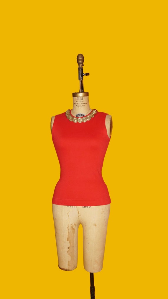 1990s MOSCHINO CHEAP and CHIC Red Noisemaker Tank 