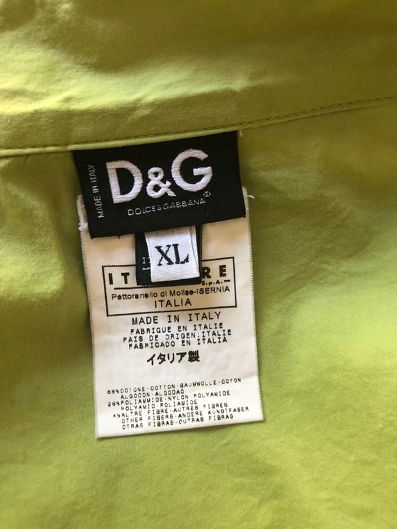 Y2K DOLCE & GABBANA Green Tuxedo Blouse As Is. Ex… - image 7