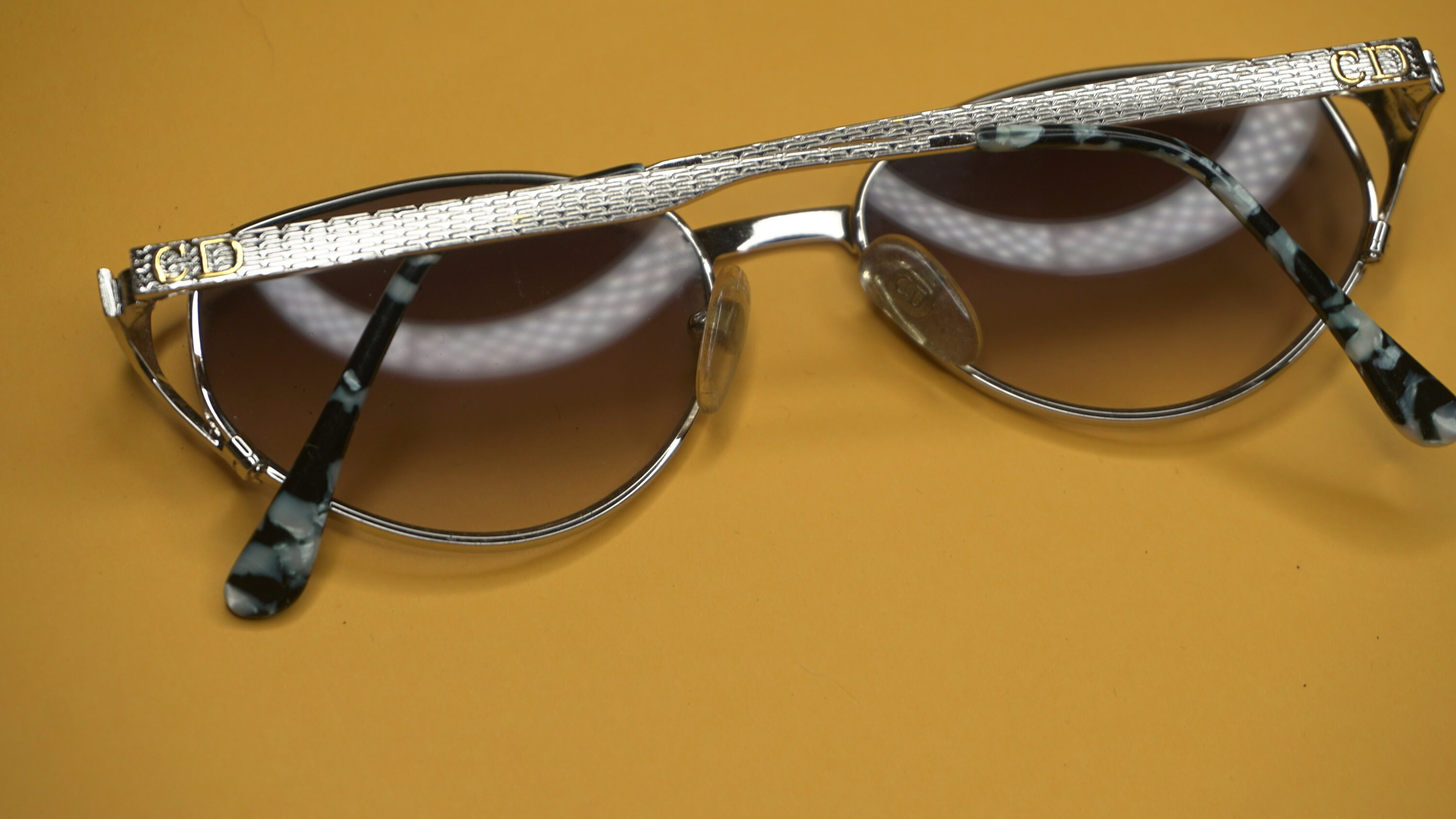 Rare 80\'s Cat Eye CHRISTIAN DIOR Sunglasses Eyewear Silver Metal Frames 1980s CHRISTIAN DIOR. SUNGLASSES. Cat Eye Silver Lightweight  main image 3