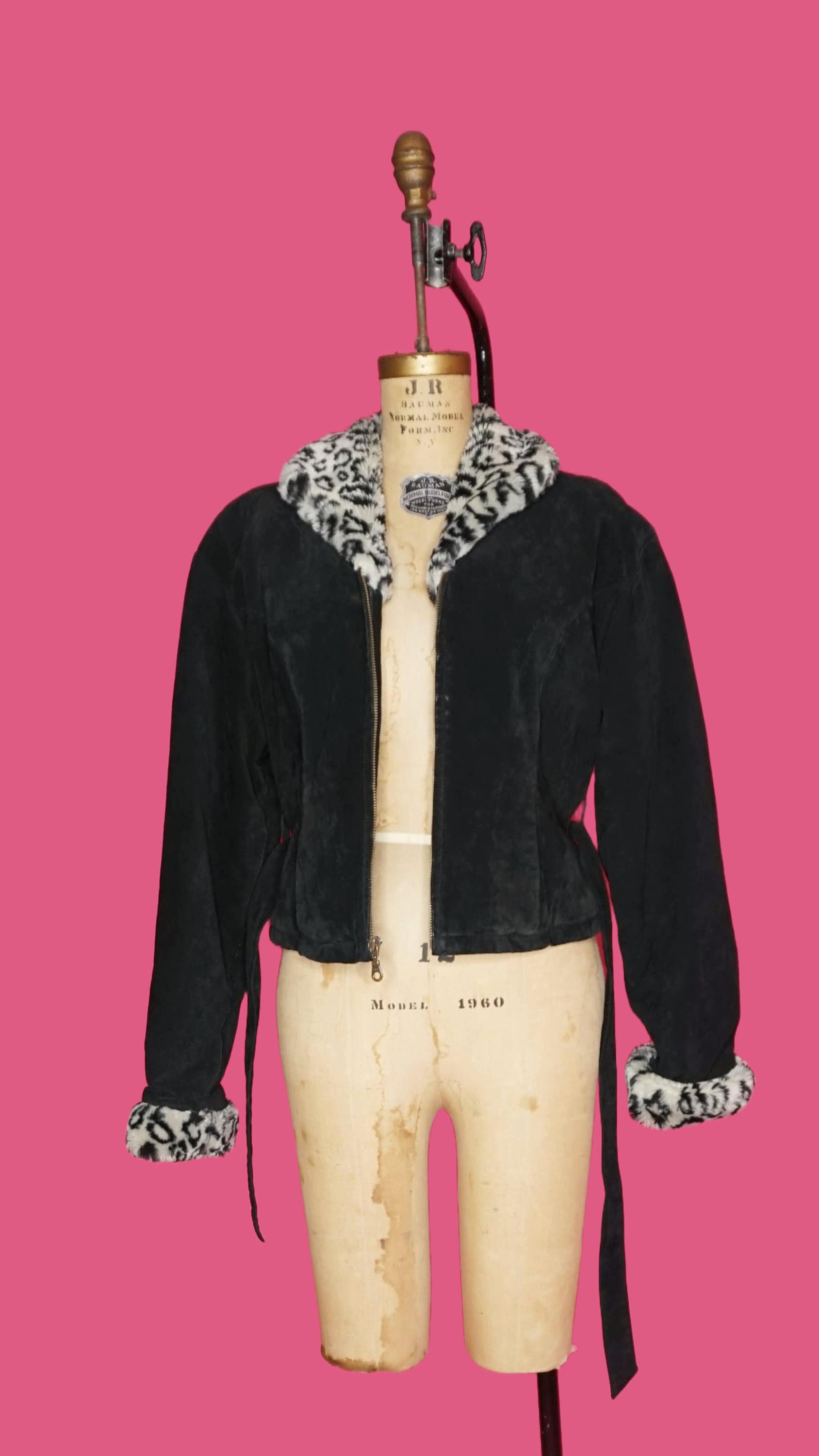 ジャケット・アウター 90s leopard fake fur boa jacket y2k Leopard Print Jacket Vintage Unisex Fuzzy Jacket Faux Fur