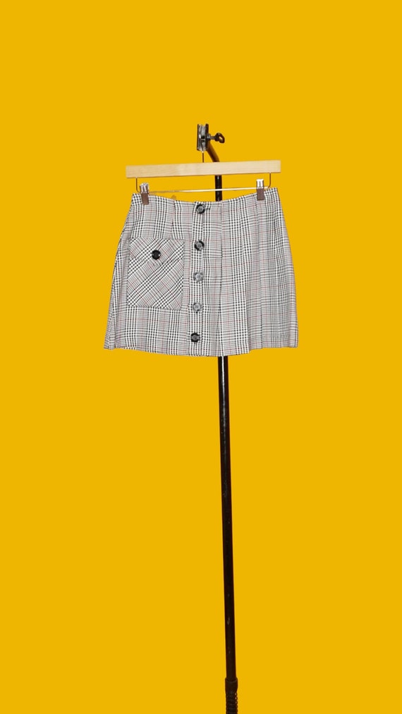 00s houndstooth &check stole′y2k Y2K hounds tooth, print, two-piece set long sleeve jacket