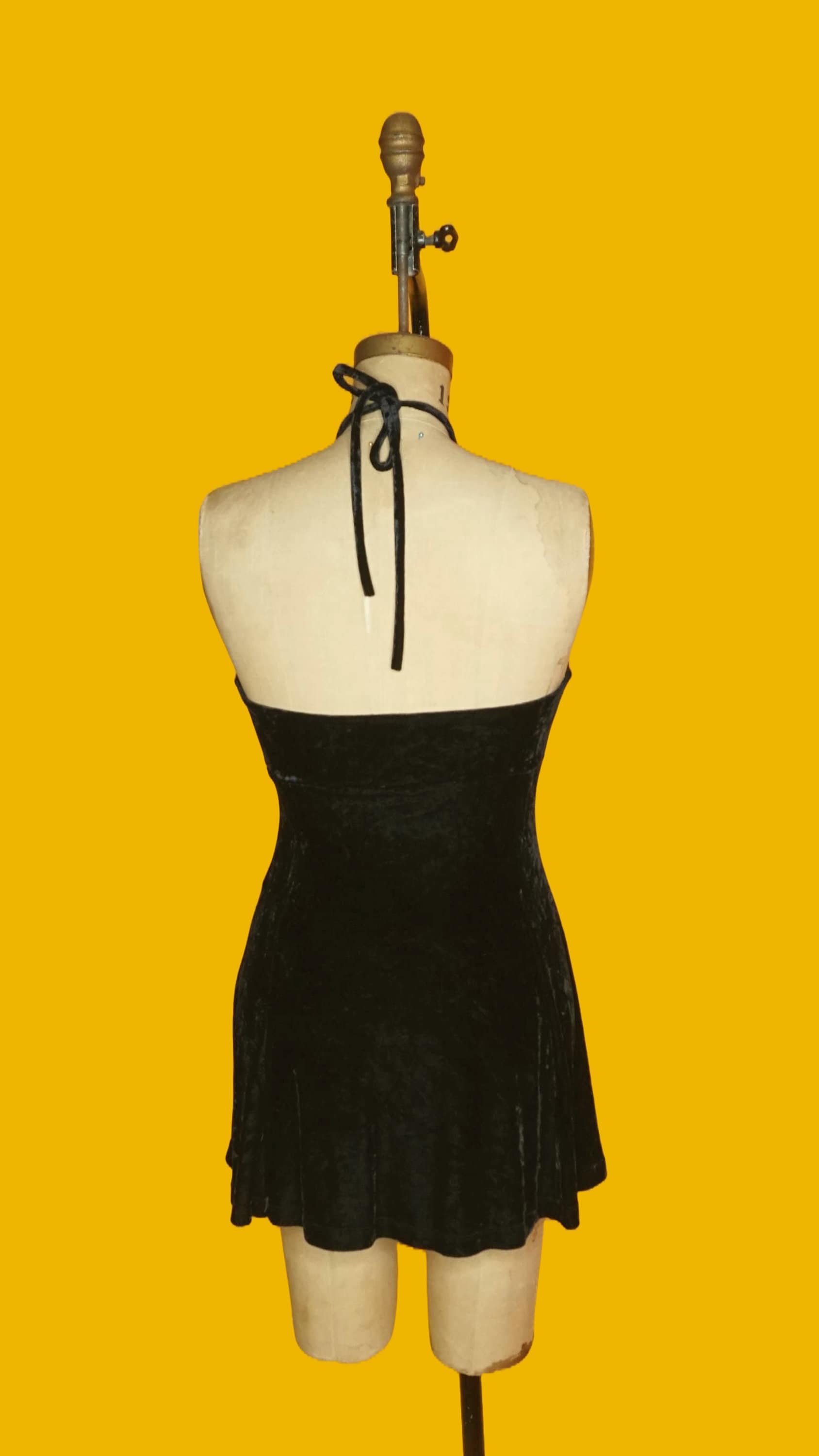 1990s Vintage BETSEY JOHNSON Black CRUSHED Velvet Halter Top Skater Mini  Dress. Small - Etsy
