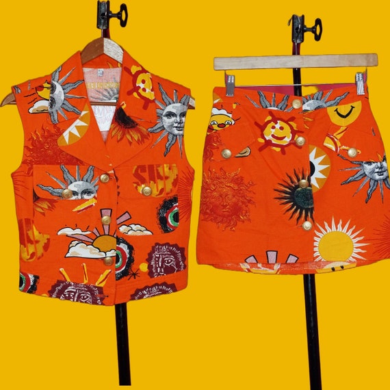 Rare. 1990s MOSCHINO JEANS Vintage Orange Cotton … - image 1
