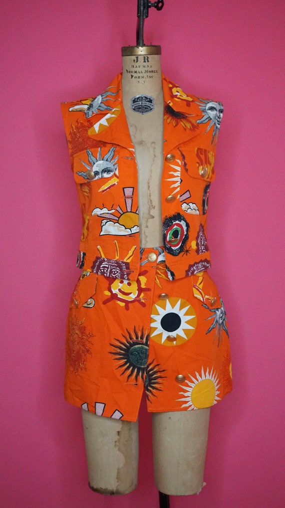 Rare. 1990s MOSCHINO JEANS Vintage Orange Cotton … - image 2