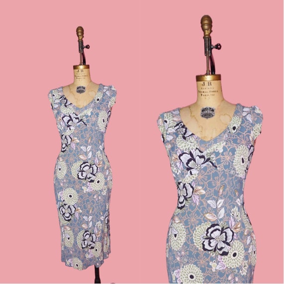 Y2K ANGIE Rayon Blue FLORAL ABSTRACT Print Slip Dress With Split Flutter Sleeves and Ruffle Detail. Small-medium - Etsy Y2K ANGIE Rayon Blue FLORAL ABSTRACT Print Slip Dress With Split Flutter Sleeves and Ruffle Detail. Small-medium - Etsy