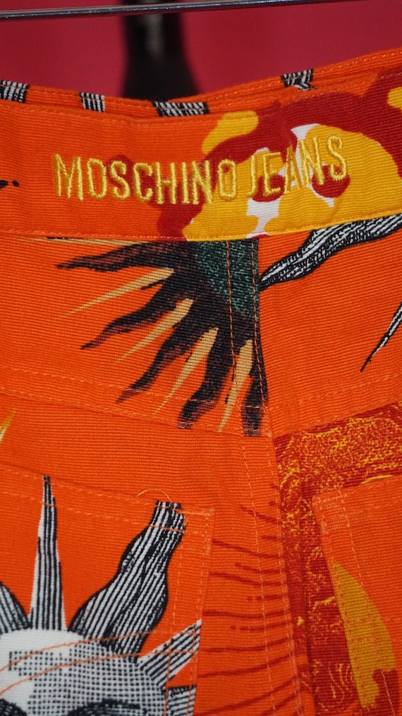 Rare. 1990s MOSCHINO JEANS Vintage Orange Cotton … - image 6